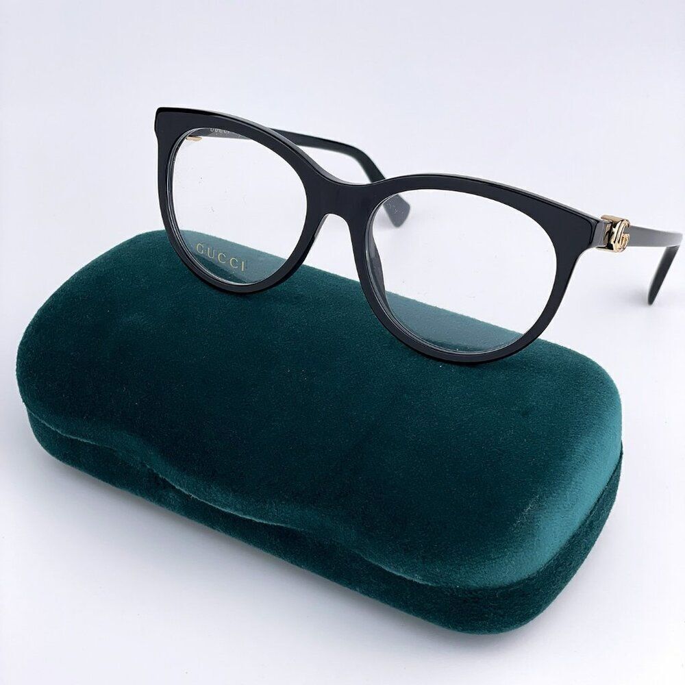SALE! NEW GUCCI GG1074O 004 Shiny Black Cat Eye Women Eyeglasses